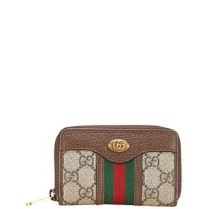Gucci GG Supreme Ophidia Sherry Wallet Brown Leather